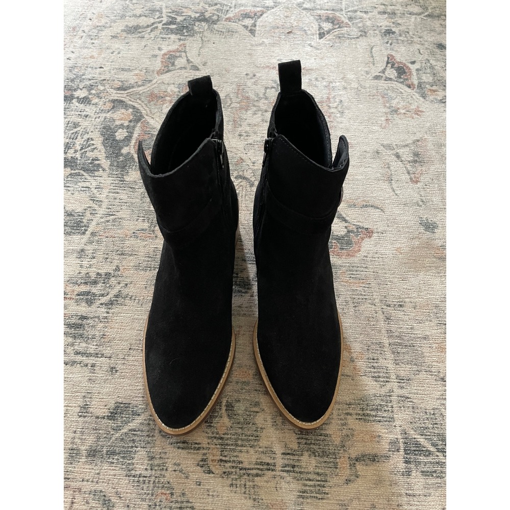Vintage Foundry Co. Artemisia Ankle Boots Womens Black Suede Buckle Block Heel - Picture 6 of 14